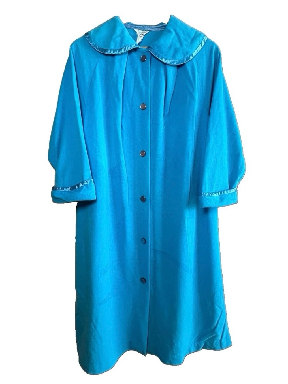 JC Penney Vintage Aqua Blue House Robe Cottagecore 70s/80s Cozymode
